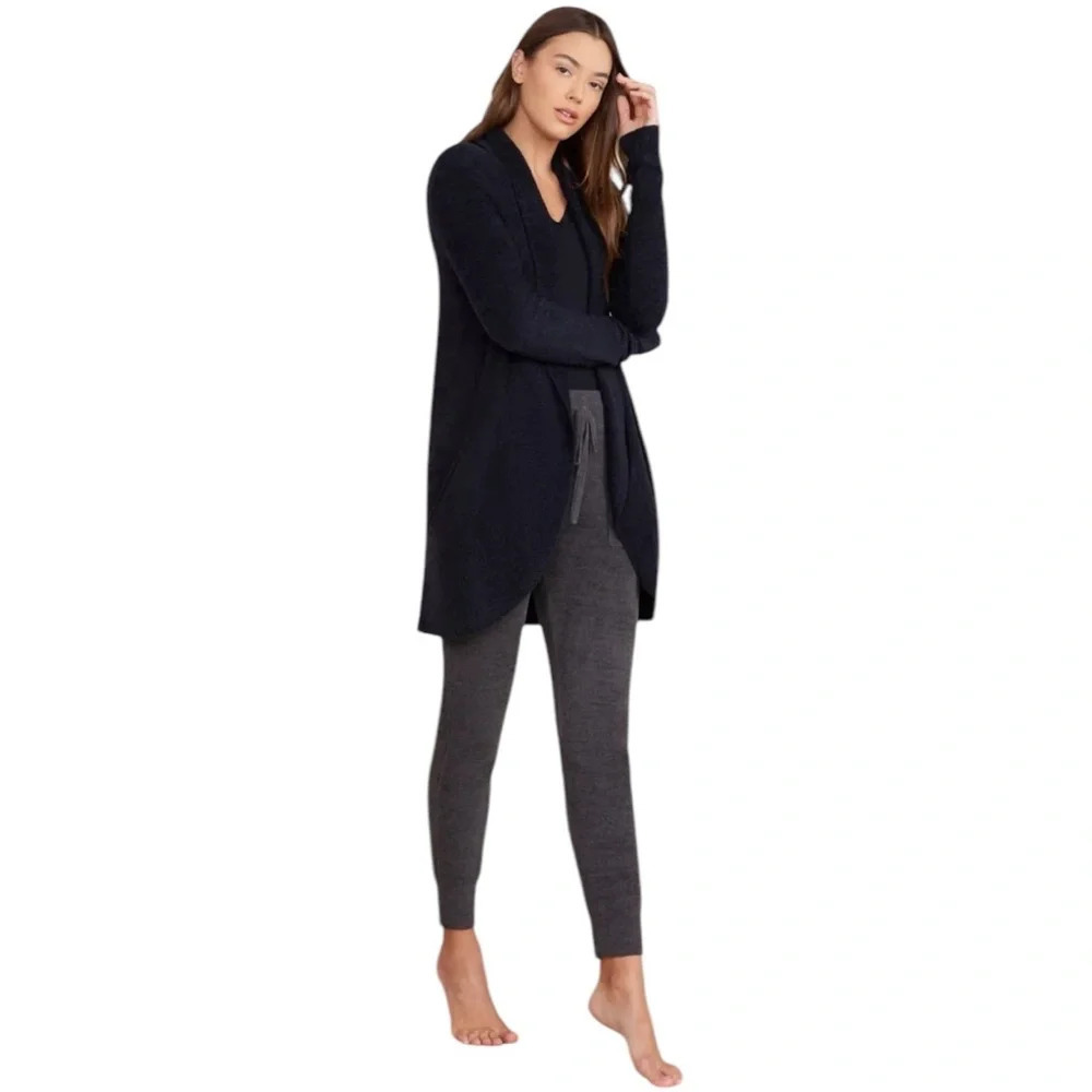 Barefoot Dreams Womens Cardigan CozyChic Lite Circle Black Size XS/S - Picture 2 of 14